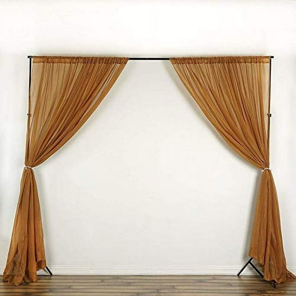AK-Trading Chiffon Drapes Panels for Wedding Events & Decor- Backdrop Draping Curtains (115" x 168", Gold)