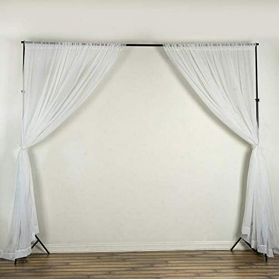 AK-Trading Chiffon Drapes Panels for Wedding Events & Decor- Backdrop Draping Curtains (58" x 144", White)
