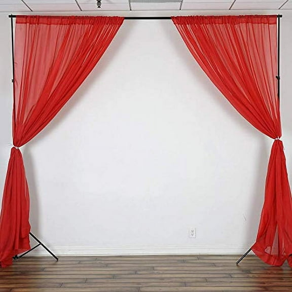 AK-Trading Chiffon Drapes Panels for Wedding Events & Decor- Backdrop Draping Curtains (58"x120", Red)