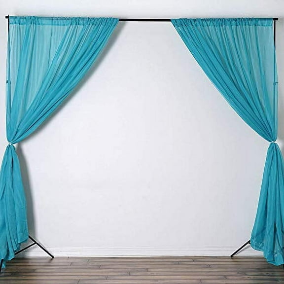 AK-Trading Chiffon Drapes Panels for Wedding Events & Decor- Backdrop Draping Curtains (58"x120", Turquoise)
