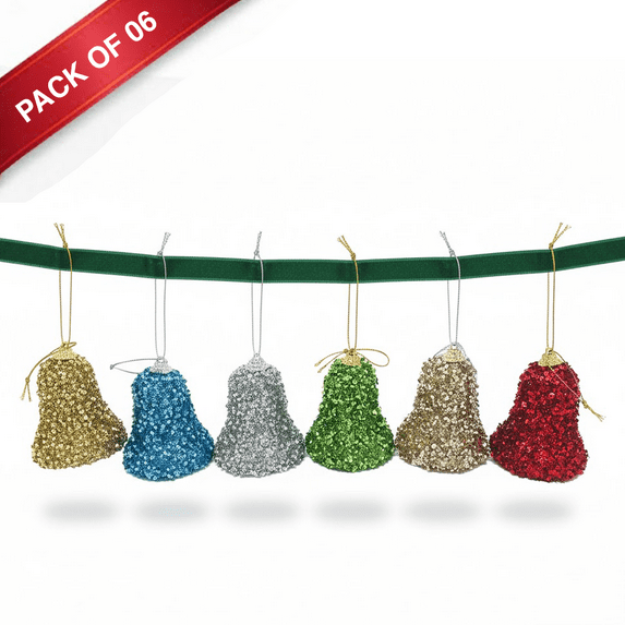 AK Trading 3D Christmas Bell Ornaments Shatterproof Christmas Tree Decor 3 Inch