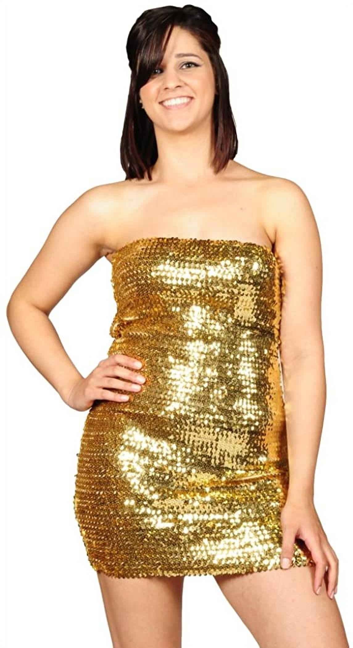 gold sequin tube dress Golden Sequin Tube Dress main image 0
