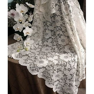 Nappe Crochet Vintage Faite Main – Coton Blanc – Lot De 6 Sets De Table + Nappe