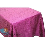 AK-Trading Fuschia Sequin Rectangular Tablecloth, Rain Drops Sequin Taffeta Fabric Sequin Table Cover- Fuschia