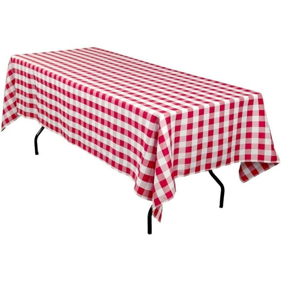 AK-Trading Rectangular Tablecloth Red & White Checker - Made in USA - Select from Various Sizes (60x126)