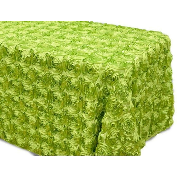 AK-Trading Tablecloth 54 x 96-Inch Rectangular Rose Grandiose Rosette Tablecloth Tablecover (Green)