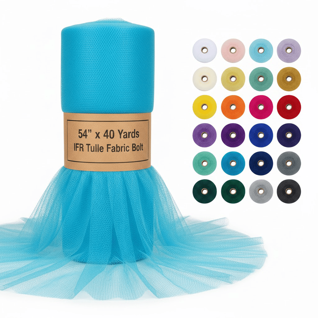 AK Trading Turquoise IFR Tulle Fabric 54 Inch Wide 40 Yard Bolt for ...