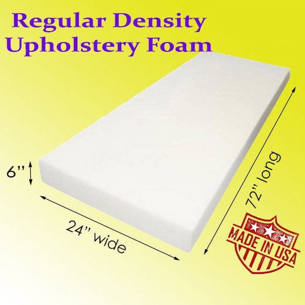 GoTo Foam 1 Height x 24 Width x 72 Length 44ILD (Firm) Upholstery  Cushion Made in USA