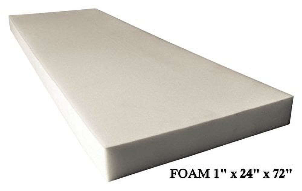AK Trading Upholstery Foam High Density Cushion (Seat Replacement, Foam  Sheet, Foam Padding), 1 H x 24 W x 72 L