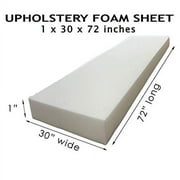 AK Trading Upholstery Foam Medium Density Cushion; (Seat Replacement, Foam Sheet, Foam Padding), 1" H X 30" W x 72" L