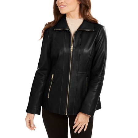 AK Zip-Front Leather Jacket