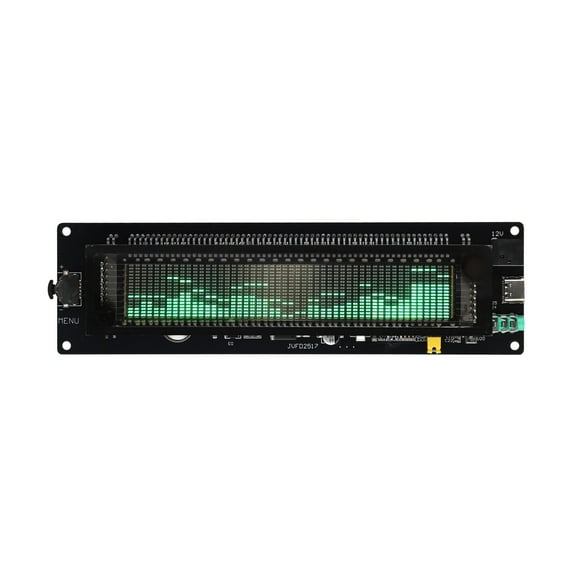 AK2515 Audio for SPECTRUM Analyzer VFD Display Board With Sound Level Meter Music for SPECTRUM Clock Display 3.5mm AUX MIC Input DC 5V Multiple Display Modes For Audio Analysis