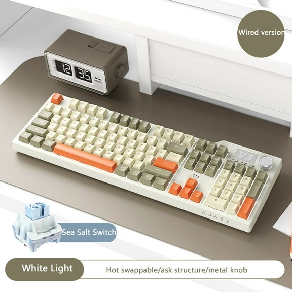 AK35I V3 wired Customized Keyboard Gasket Structure Sea Salt switch Grey Beige yellow