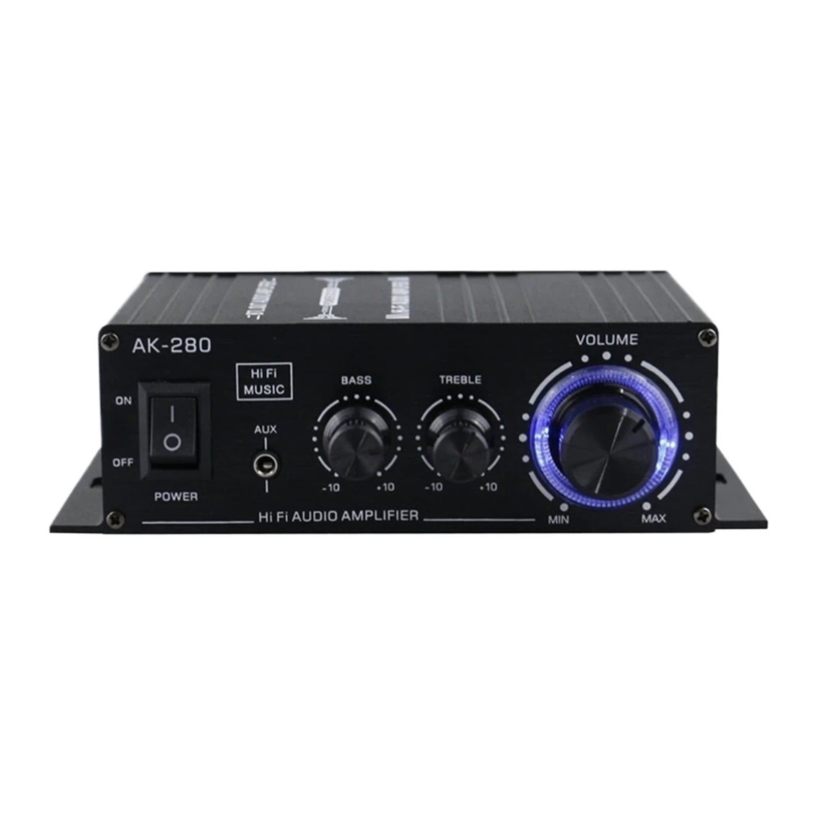AK380 Bluetooth-Compatible Amplifier 2 Channel Subwoofer Amplifier HIFI Bass 40W+40W Music Player USB AUX for Home Car ,Multiple inputs