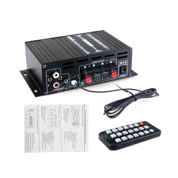 AK380 Digital Amplifier 800W Bluetooth Power AMP Hifi Bass FM Music Subwoofer Media Player Support USB AUX Input