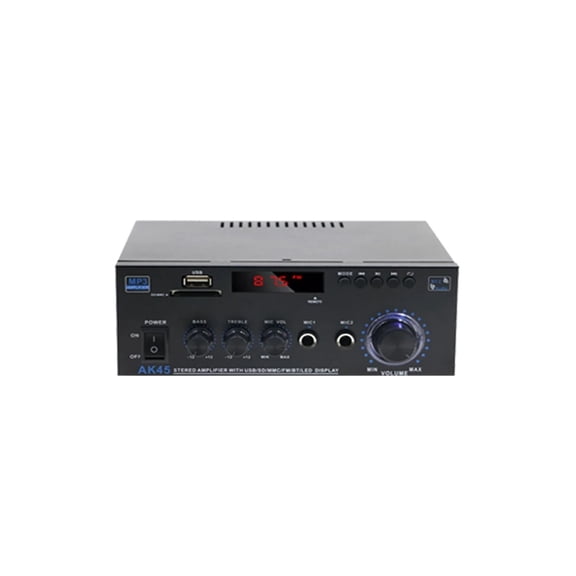 AK45 Bluetooth 5.0 Power Amplifier 2.0CH 60W X 2 Output Max 400W Subwoofer Hi-Fi Amplifier Stereo Amplifier Receiver