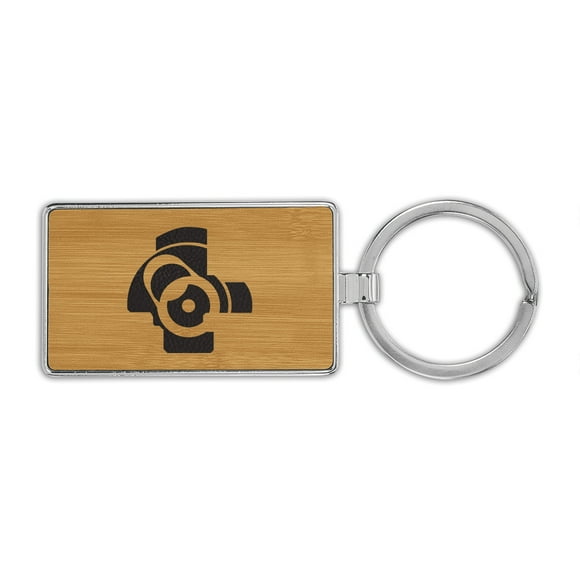 AK47 Kalashniko AKS-74U Bolt Face Premium Leatherette Keychain ak-47 - Bamboo