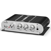 HiFi 2.1 Channel Power Amplifier Stereo Bass Sound Amp, Rms 20Wx2+40W Mini Digital Audio Power Amplifier for Home Speakers, ST-838 Subwoofer Amplifier Audio Stereo Bass Amp with Power Supply