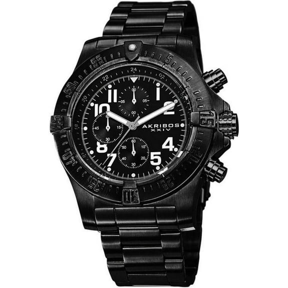 AK711BK Quartz Chronograph GMT 50mm Case Black Mens Watch