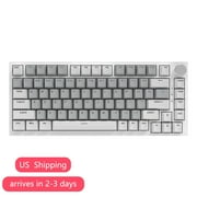 AK820 75% Wired Gasket Mechanical Keyboard with Volume Knob - South Facing LED - PBT Keycaps - Programmable RGB Hot Swap Keyboard