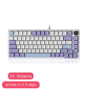AJAZZ AK820 75% Wired RGB Gasket Mechanical Keyboard with Volume Knob, South Facing LED, Poron Foam, PBT Keycaps Sea Salt Switch Purple