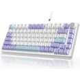 thumbnail image 1 of AK820 Mechanical Keyboard with CNC Knob Control,82Keys Gasket Mount Wired Gaming Keyboard,75% ANSI Layout,5 Sound Absorbing Foam,Hot-swappable,White Backlit,for PC,MAC (White&Purple), 1 of 8