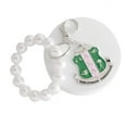 thumbnail image 1 of AKA Alpha Kappa Alpha Inspired White Pearl Shield Keychain, 1 of 3