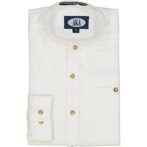 AKA Boys Printed Mandarin Collar Shirt Long Sleeve/Short Sleeve