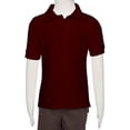thumbnail image 1 of AKA Boys Wrinkle Free Polo Shirt Short Sleeve - Pique Chambray Collar Comfortable Quality Burgundy 18, 1 of 3
