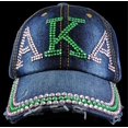 thumbnail image 1 of AKA Denim Rhinestone Cap, 1 of 1