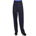 thumbnail image 1 of AKA Half Elastic Flat Front Men's Slacks  Relaxed Fit Twill Casual Pant Navy 36 Short, 1 of 4