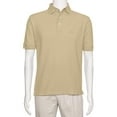 thumbnail image 1 of AKA Men's Solid Polo Shirt Classic Fit - Pique Chambray Collar Comfortable Quality Sand Small, 1 of 4