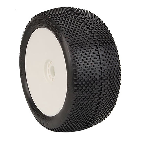 AKA PRODUCTS INC. 18 Truggy GRIDIRON Spr Sft LW EVO Mntd Whte AKA14113QRW RC Tire