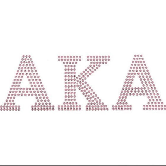 AKA Pink Block Letters Studstone Heat Transfer - 7 1/4W X 2 1/2"T"