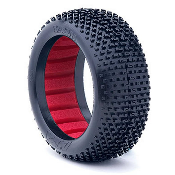 AKA PRODUCTS INC. 1/8 Buggy I-Beam Medium LW Tire w/ Red Insert 2 AKA14001ZR RC Tire