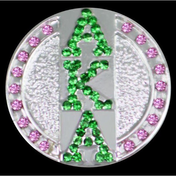 AKA Single Snap Button With Crystals - 3 Letters
