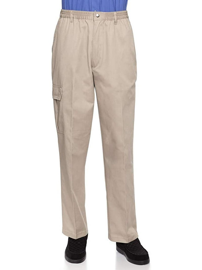 AKA Wrinkle Free Men's Full Elastic Waist Twill Casual Pant