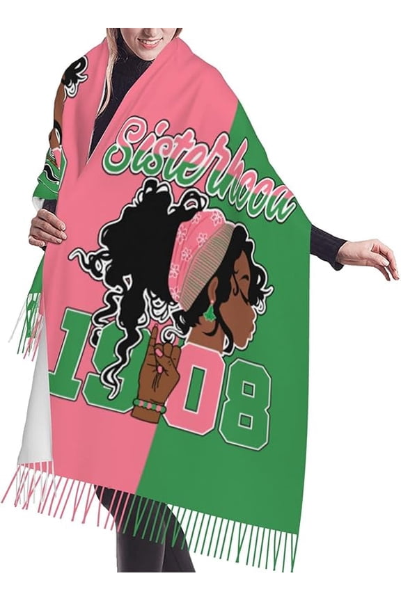AKA sorority gifts for women Women's Scarf Super Soft Wrap For Long Large Warm With Tassel