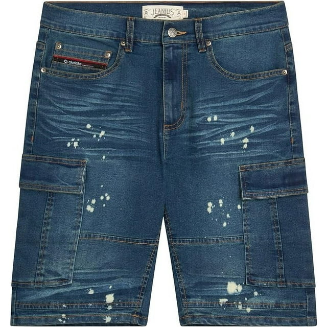AKADEMIKS Men's Shorts Stretch Denim Jean Shorts Below Knee