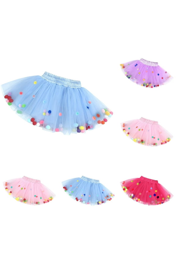 Baby Girl's Rainbows Tutu Skirt,Tulle Princess Ballet Dress,Toddler Girls Cute Party Dance Solid Color Net Yarn Tulle Princess Dress Skirt