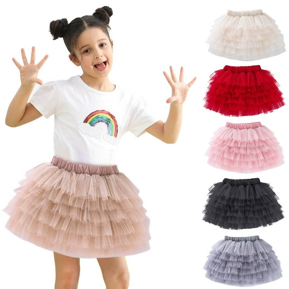 AKAFMK Baby Girl's Rainbows Tutu Skirt,Tulle Princess Ballet Dress,Toddler Girls Cute Party Dance Solid Color Net Yarn Tulle Princess Dress Skirt