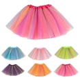 thumbnail image 1 of Akafmk Toddler Girls Rainbows Print Tutus Skirt Fluffys Tulles Princess Half Skirt Kids Ruffle Tulles Party Skirt 2-8 Years, 1 of 3