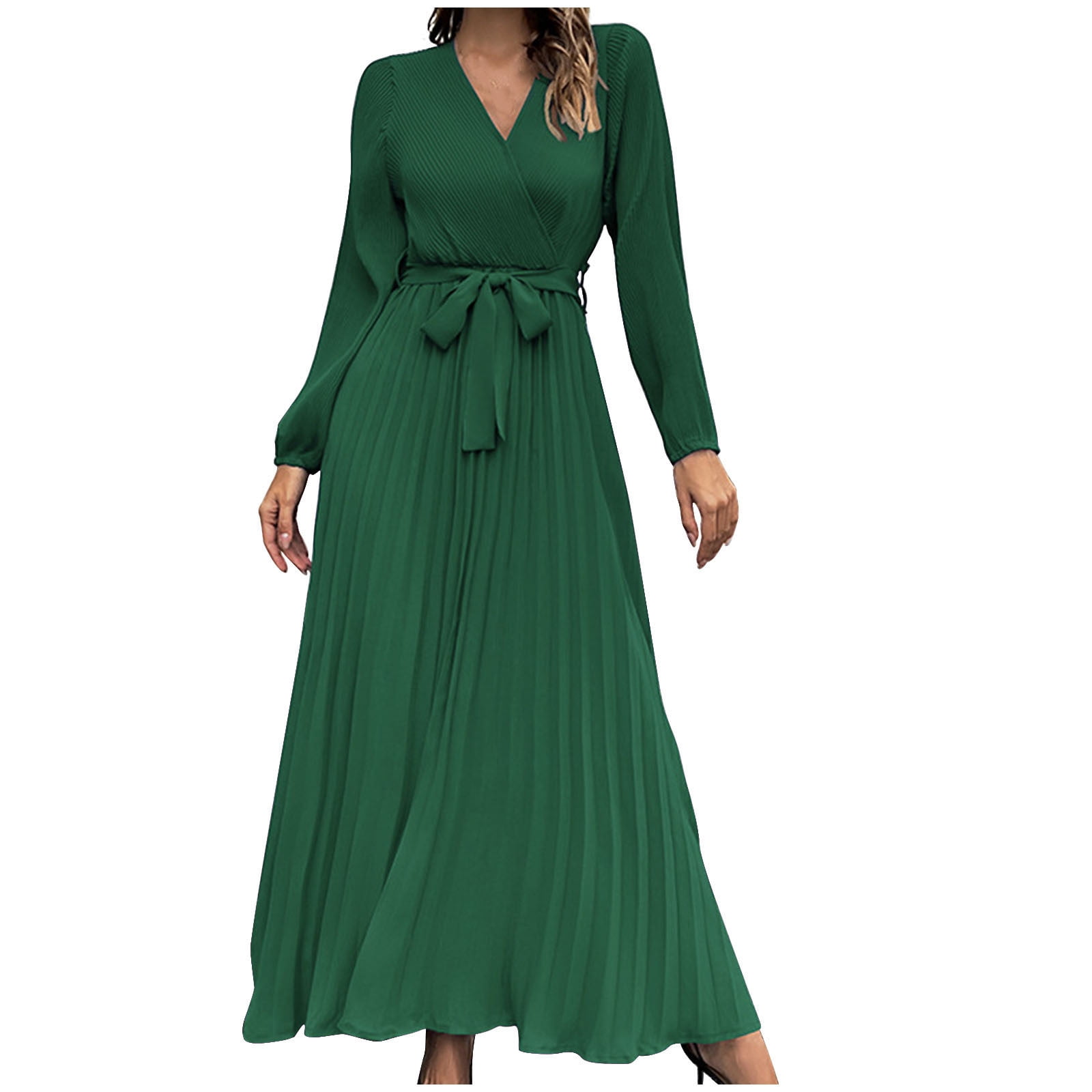 aka green dress V Neck Green and Purple Dress main image 0