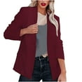 thumbnail image 1 of Agkizg Women's Blazers Jackets Solid Color Long Sleeve Lapel Slim Fitting Work Office Casual Outerwear, 1 of 3
