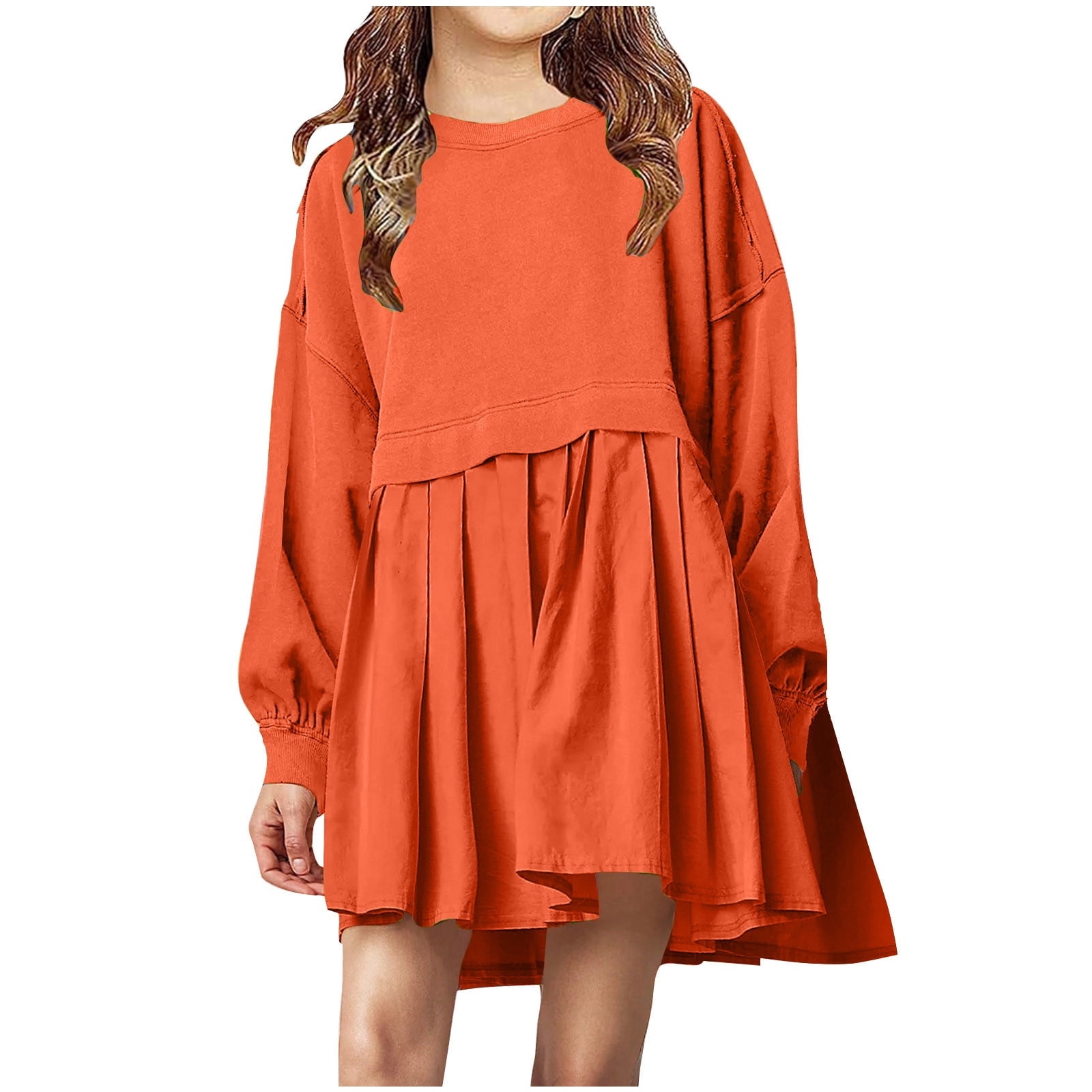 AKAFMK Girls' Casual Dresses,Girls Dresses for Summer Long Sleeves