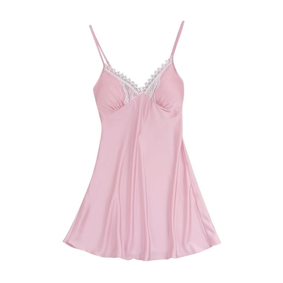 AKAFMK Nightgowns for Women,Womens Nightgown,Ladies Fashion Charming Comfortable Solid Color Lace Suspenders Pajamas Dress Woman Nightgown Home Clothes