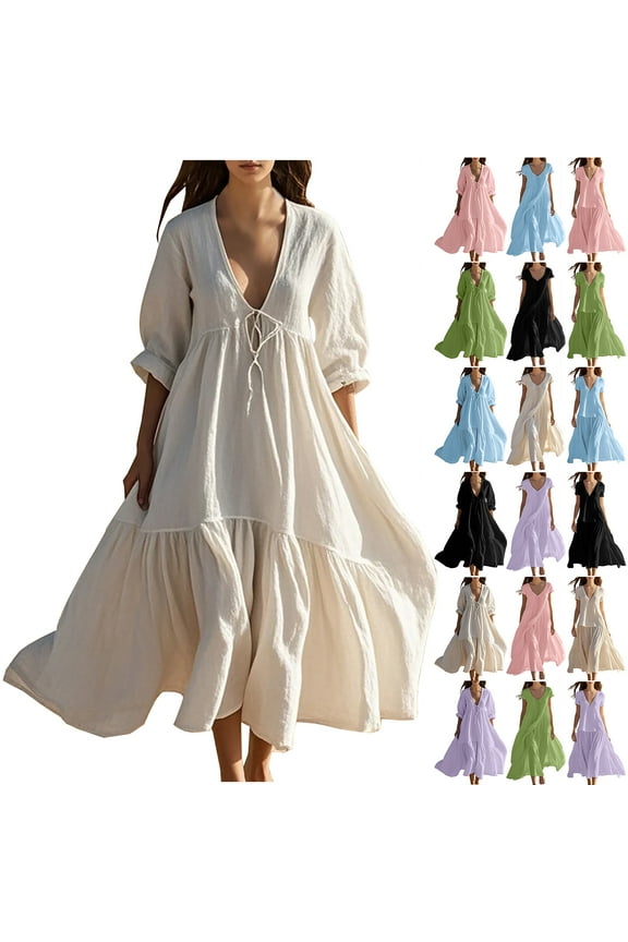 Summer Maternity Clothes,Short Sleeves Maternity Dresses,Women's Summer Casual Short Sleeve T Shirt Dress Tiered Mini Dresses With Pockets
