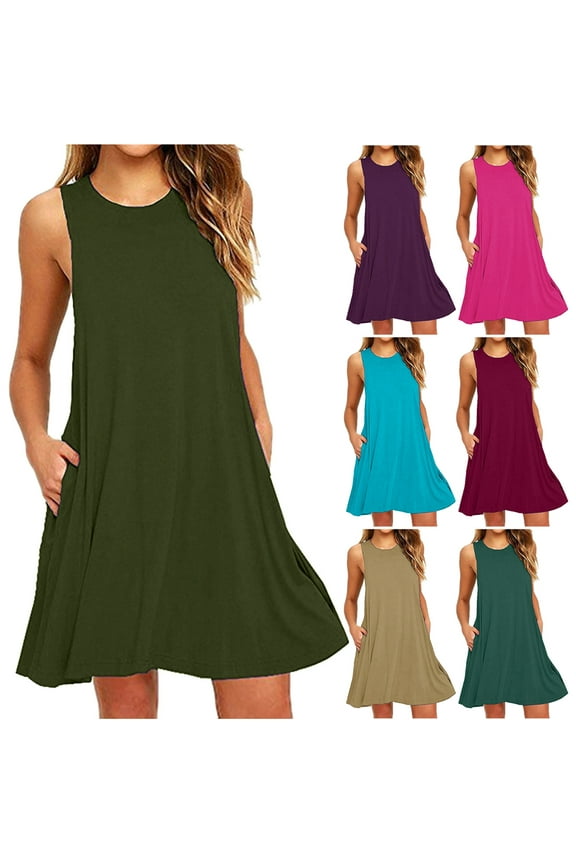 Summer Maternity Clothes,Sleeveless Maternity Dresses,Fashion Women Summer Casual Round-Neck Short Sleeve High Waist Mini Dress Yellow XL