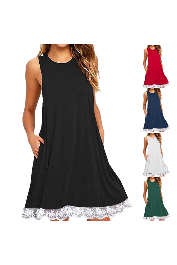 Summer Maternity Clothes,Sleeveless Maternity Dresses,Fashion Women Summer Casual Round-Neck Sleeveless High Waist Mini Dress