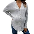 thumbnail image 1 of AKAFMK Winter Maternity Clothes,Long Sleeve Maternity Tops,Nursing Maternity Shirts,Pregnant Women's Knitted Front Button Cardigan With Off Shoulder Sleeves Knitted Sweater Loose Coat, 1 of 4
